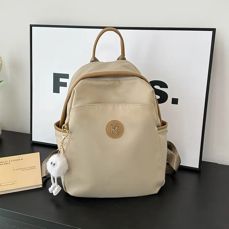 Yalu Nylon Backpack Unisex Ecru/Black Gray/Khaki-15
