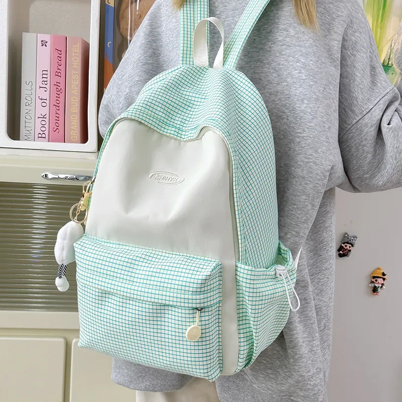 Yalu Nylon Backpack Women's Pink/Blue/Black/Yellow/Green-25