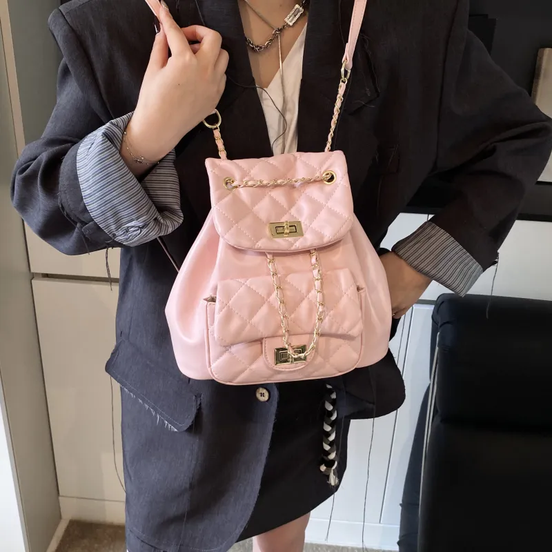 Yalu PU Backpack Regular Women's Black/Pink/Red/White-9