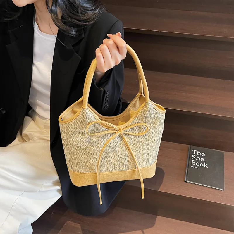 Yalu Straw Woven Shoulder Bag Women's Multicolor-24