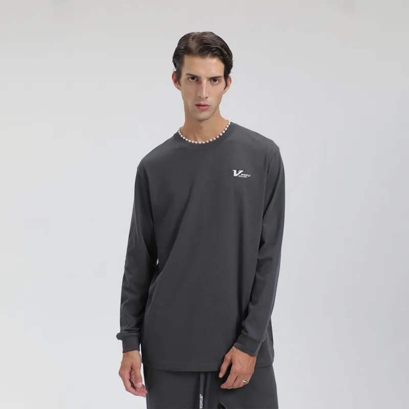 VESSY CLUB Drop Shoulder Sleeve Long Sleeved T Shirt Men's-5