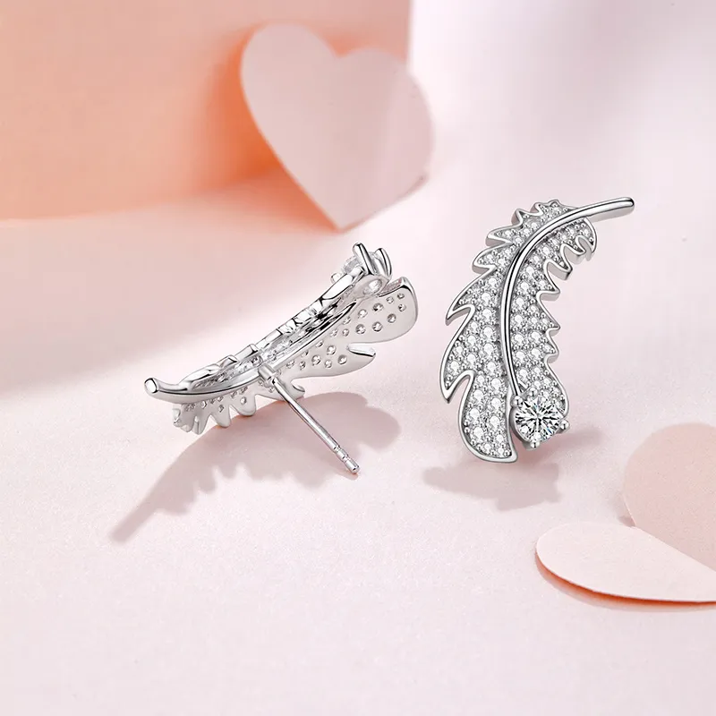 KAiLA S925 Silver Stud Earrings Women's Love Confession Box-3