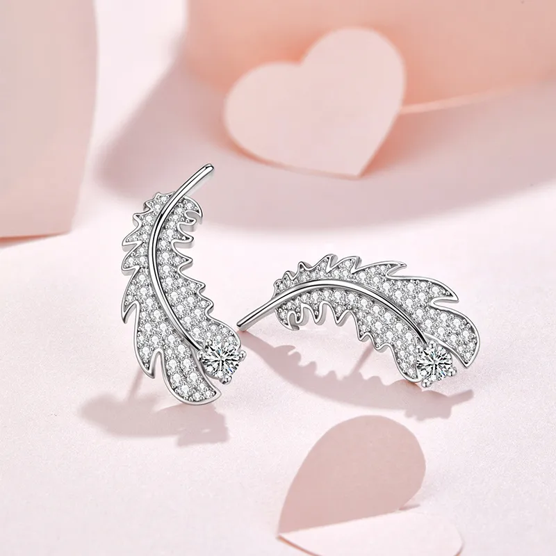 KAiLA S925 Silver Stud Earrings Women's Love Confession Box-1