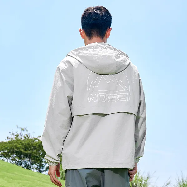 QIAODAN Windbreaker Jacket Men's Light Moss Gray-2