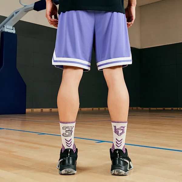QIAODAN Basketball Shorts Men's Paisley Purple-3