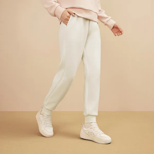 QIAODAN Casual Pants Women's Cream White-3