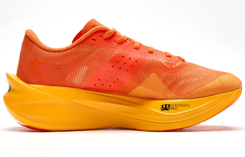QIAODAN Flying Shadow PB4.0 Running Shoes Women's Low Top Dragon Flame Orange Wheat Yellow-1