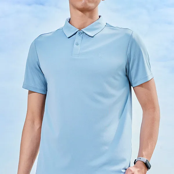 QIAODAN Polo Shirt Men's Soft Gray Blue-2