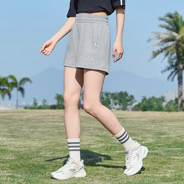 QIAODAN Casual Shorts Women's Gray Heather Gray-4