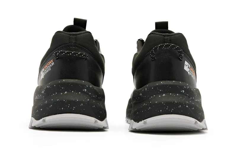 QIAODAN Cushioned Wear Resistant Slip Resistant Low Top Casual Running Shoes Men's Black Gray Color-4