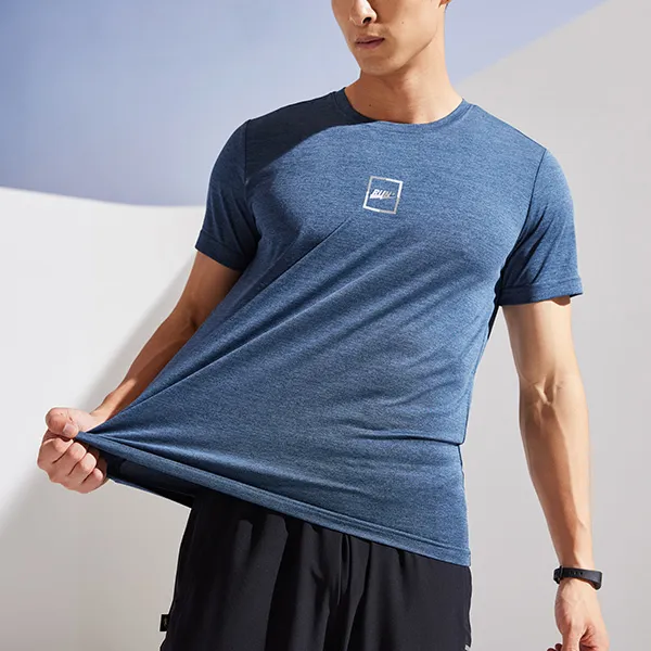 QIAODAN T Shirts Men Astronaut Blue Flower Gray-2