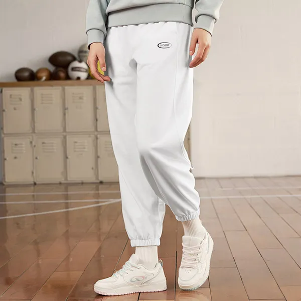QIAODAN Knitted Sports Pants Women's Jordan White-3