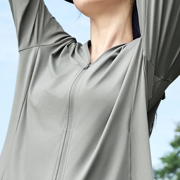 QIAODAN Ice Skin Sun Protection Clothing Women's Dove Gray-2
