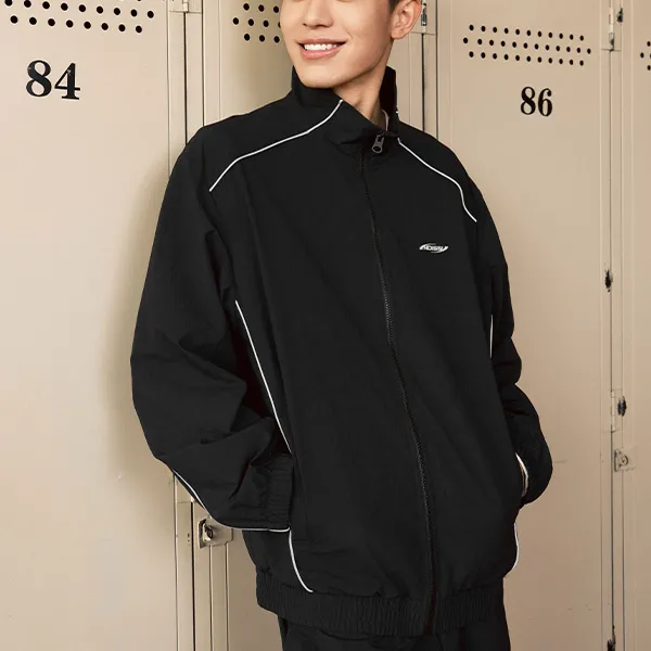 QIAODAN Jackets Coats Unisex Black-3