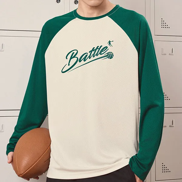 QIAODAN T-Shirt Men's Raw Denim/Peacock Green-2