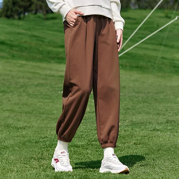 QIAODAN Knitted Sweatpants Women's Maroon Umber-3