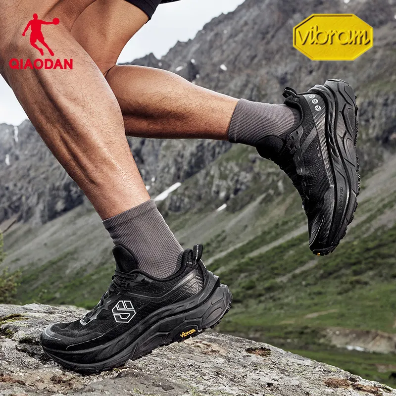 QIAODAN Mountain God 2.0 Running Shoes Men Low Top Black/Lightning Gray-6