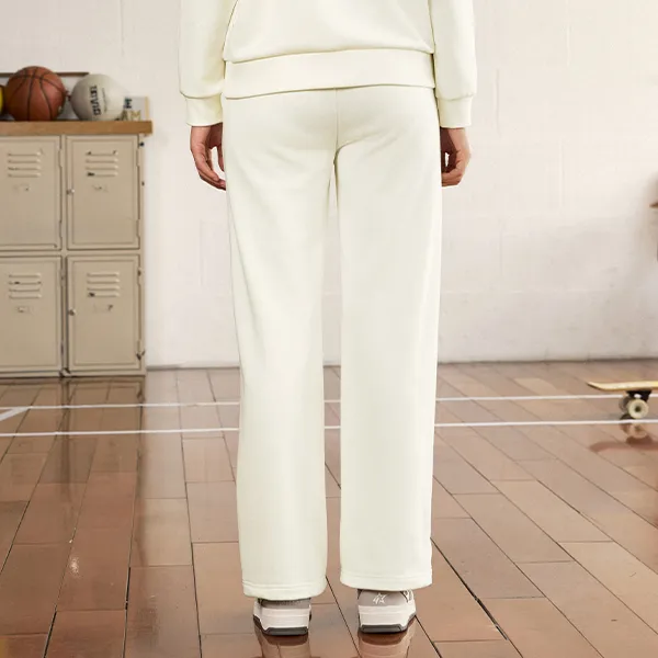QIAODAN Knitted Sports Pants Women's Cream White-3