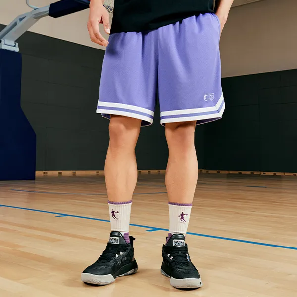 QIAODAN Basketball Shorts Men's Paisley Purple-2