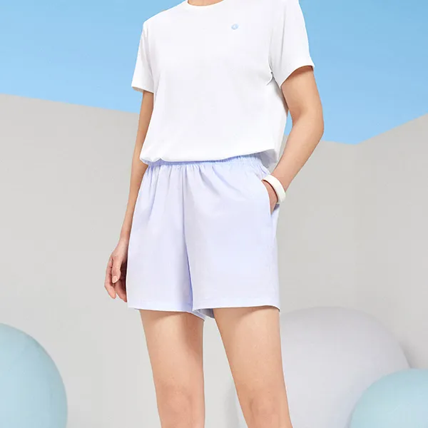 QIAODAN Casual Shorts Women's Light Transparent Blue-3