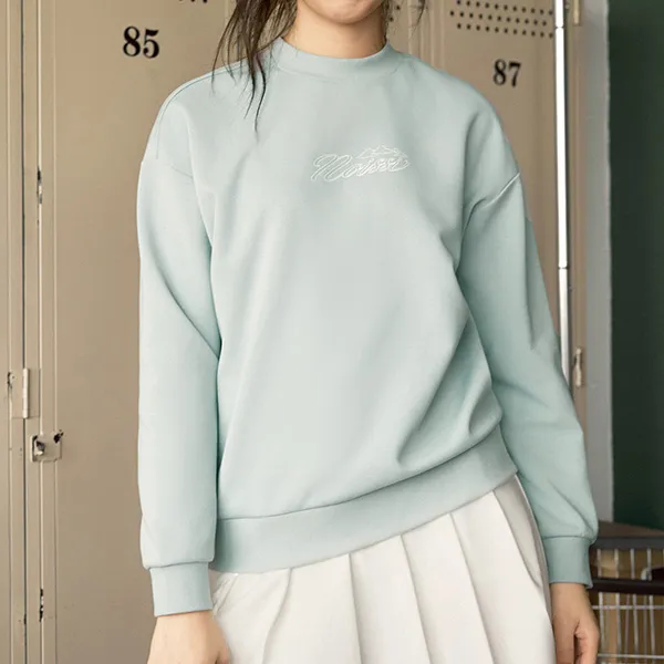 QIAODAN Early Autumn Sweatshirt Women's Grass Frost Green-2