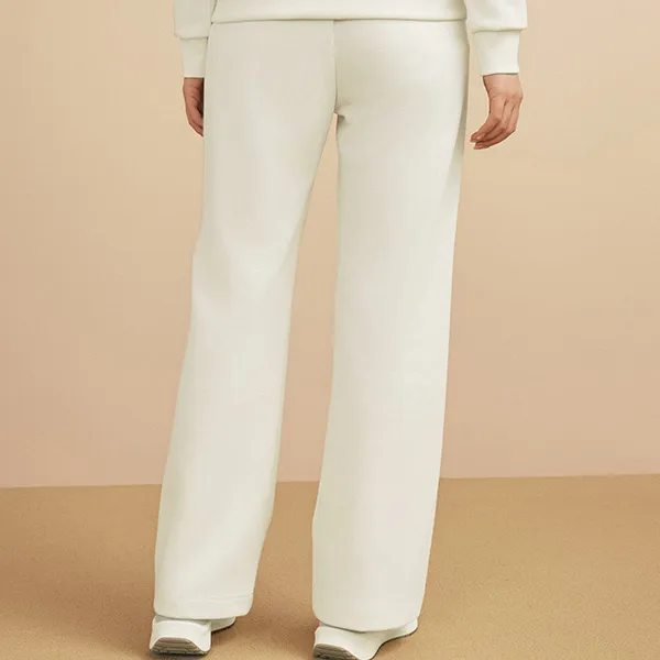 QIAODAN Knitted Sports Pants Women's Cream White-3