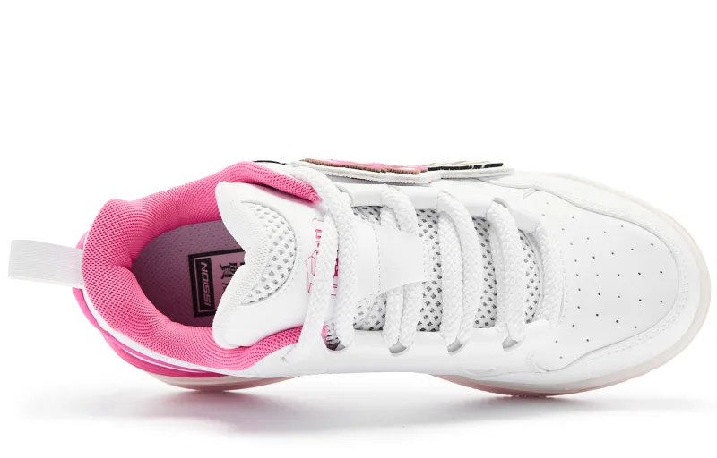 QIAODAN Qicheng V2 Skateboard Shoes Women's Low Top Jordan White Fiery Pink-3