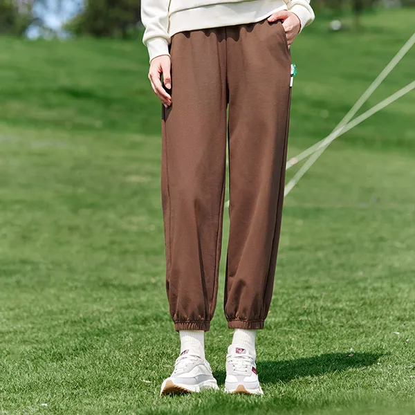 QIAODAN Knitted Sweatpants Women's Maroon Umber-2