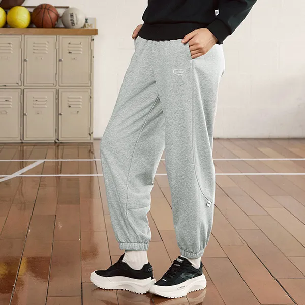 QIAODAN Knitted Sports Pants Women's Gray Heather Gray-4