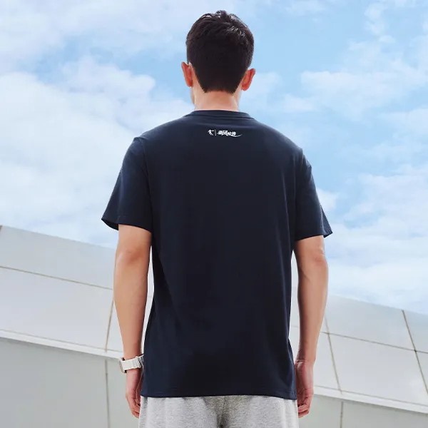 QIAODAN x QIANGFENGCHUIFU T Shirt Men's Nova Blue-2