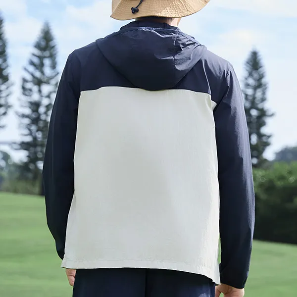 QIAODAN Woven Sun Protection Clothing Men's Nova Blue/Pumice-3