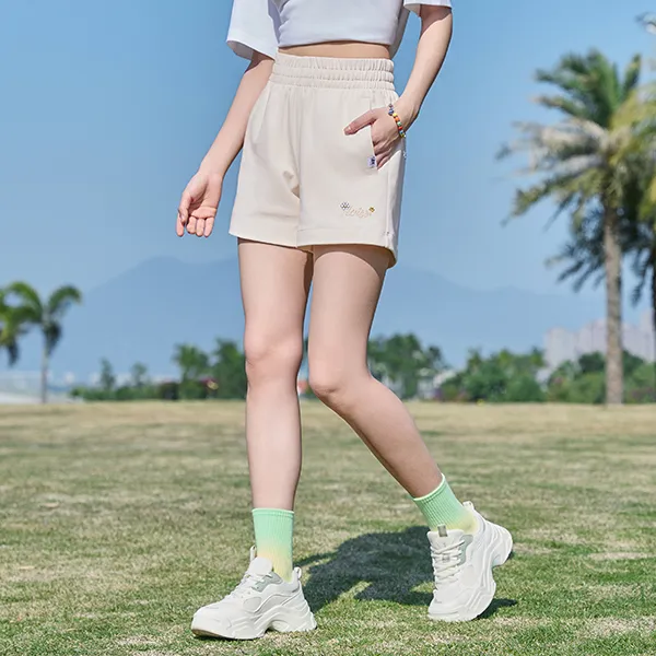 QIAODAN Casual Shorts Women's Cream White-4