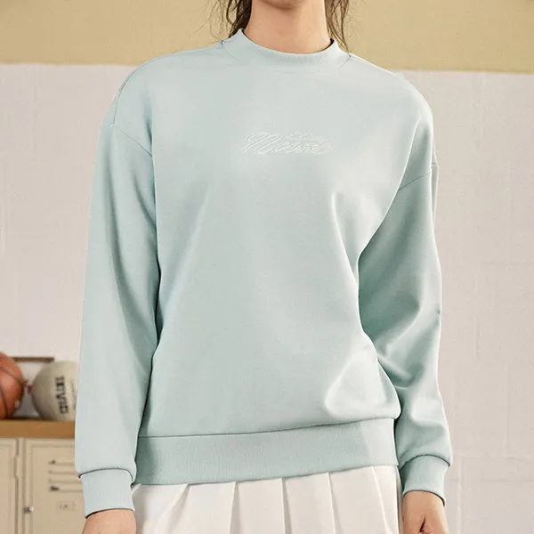 QIAODAN Early Autumn Sweatshirt Women's Grass Frost Green-3