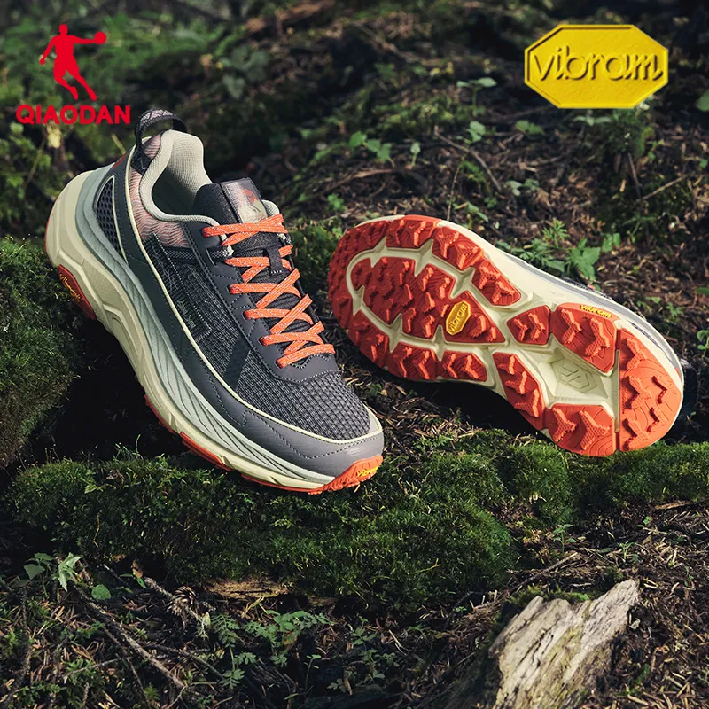 QIAODAN Mountain God 2 LITE Running Shoes Men Low Top Iron Gray/Oxidized Green-7