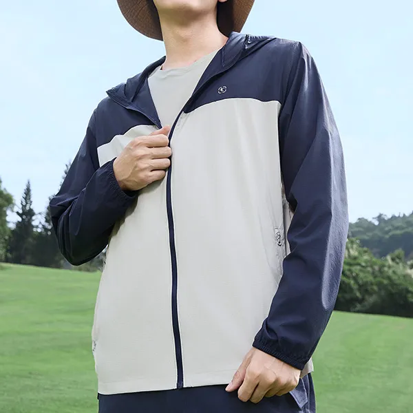 QIAODAN Woven Sun Protection Clothing Men's Nova Blue/Pumice-2