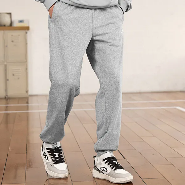 QIAODAN Knitted Sports Pants Men's Gray Heather Gray-2