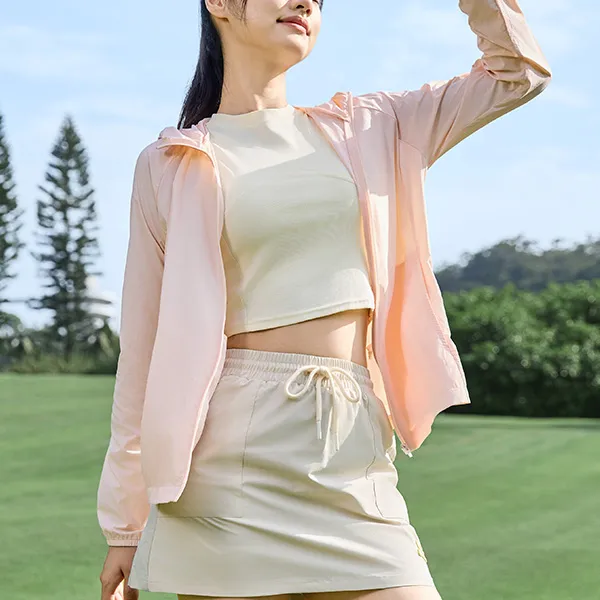 QIAODAN Sun Protection Clothing Women's Sheer Pink-2