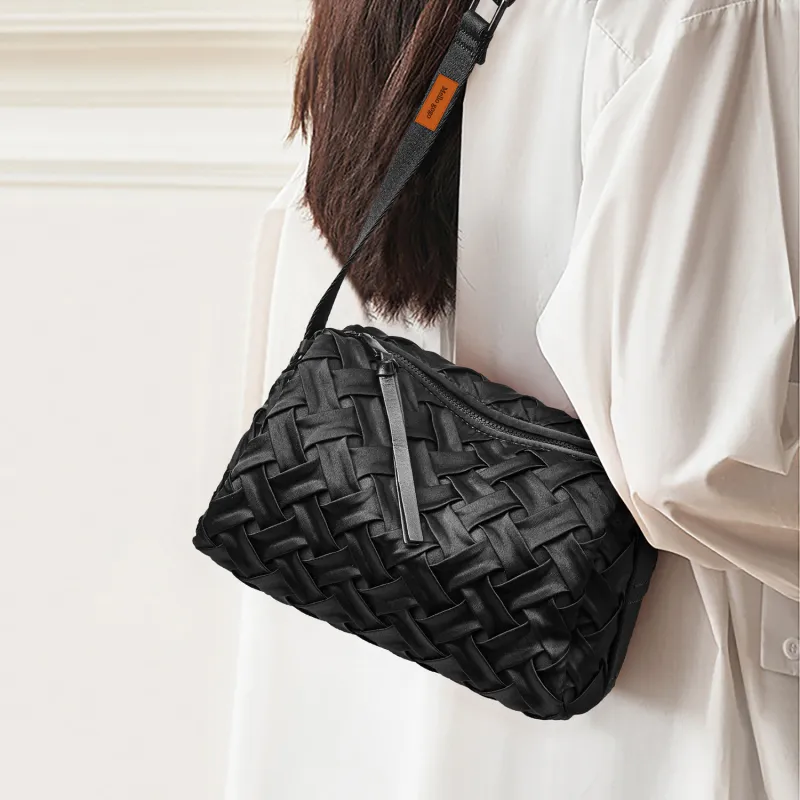 MELLO GOGO Fabric Shoulder Bag Crossbody Bag Regular Women's Black-5