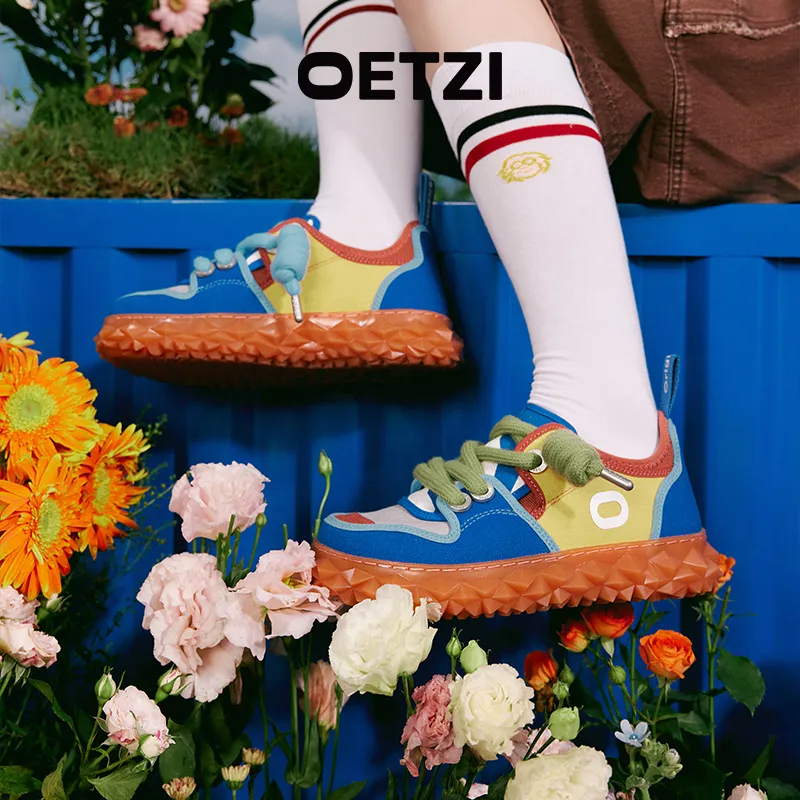 OETZI New Iceberg Series Ice Man Oz Height Increasing Lightweight Breathable Low Top Casual Shoes Unisex Blue & Yellow-5