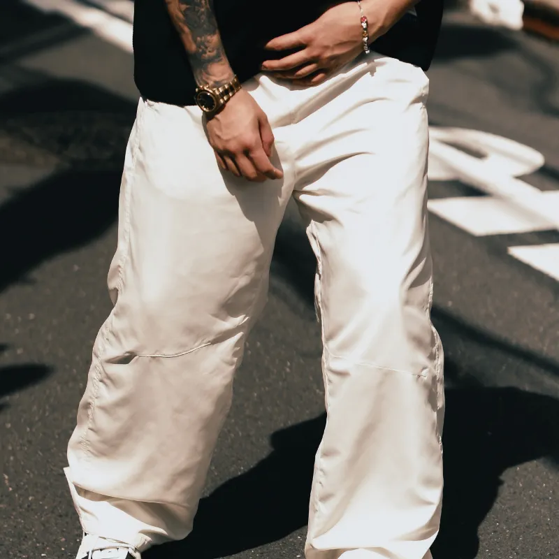 BLANK PROGRAM Casual Pants Unisex Ecru-3