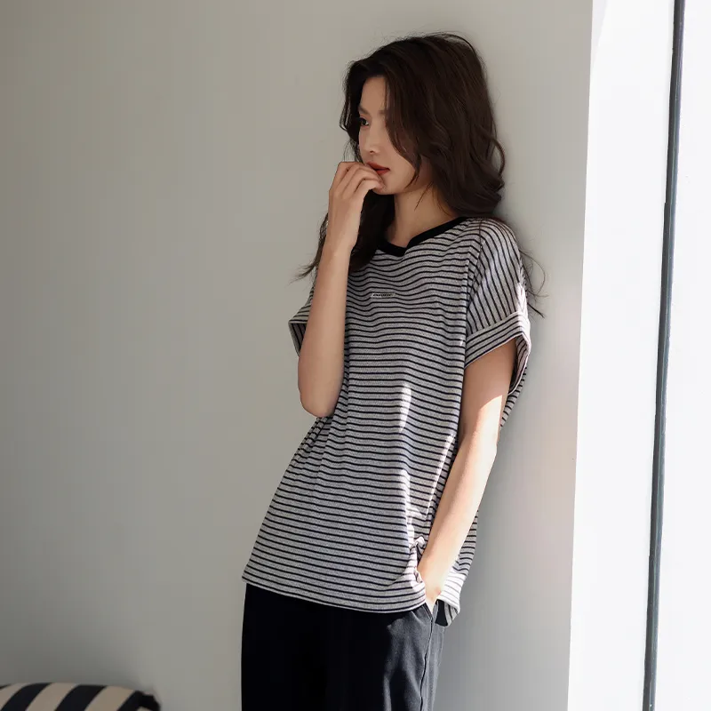 MEITENG Pajama Set Women's Gray-3