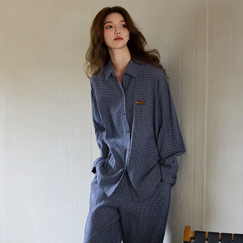 MEITENG Pajama Set Women's Navy Blue-4