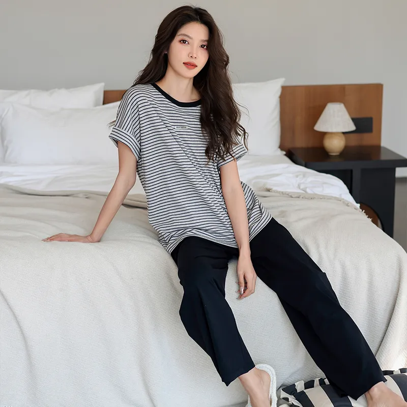 MEITENG Pajama Set Women's Gray-2