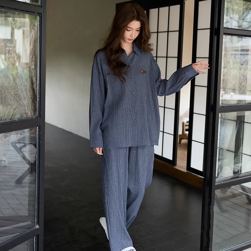 MEITENG Pajama Set Women's Navy Blue-3