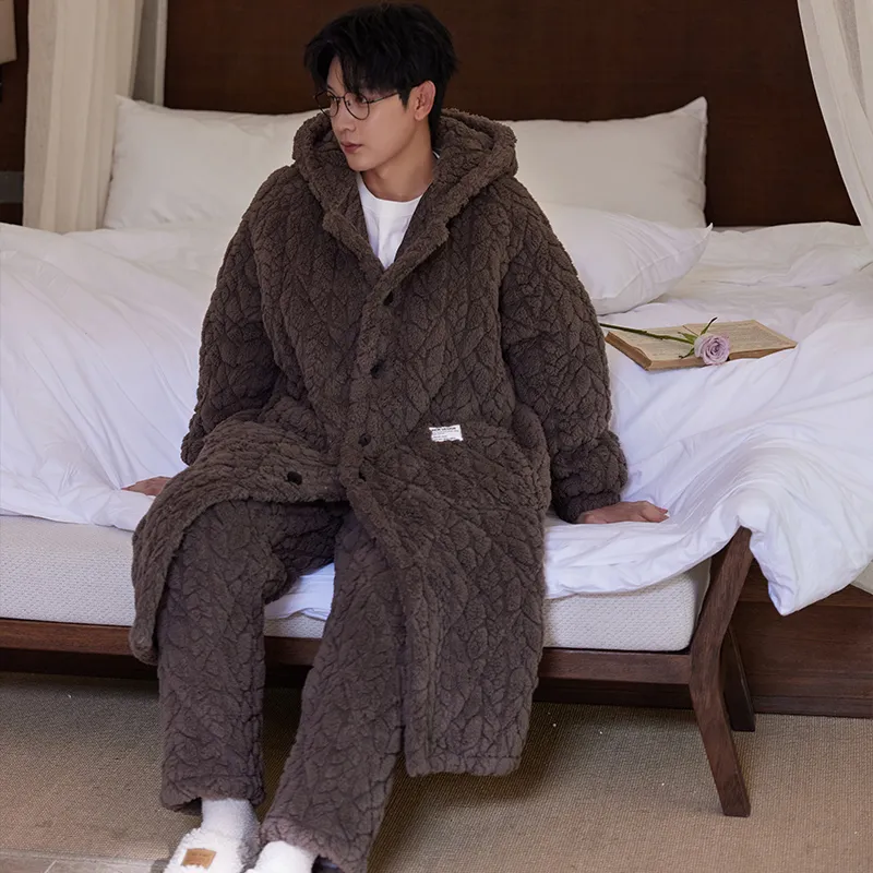MEITENG Pajama Set Men's Coffee-4