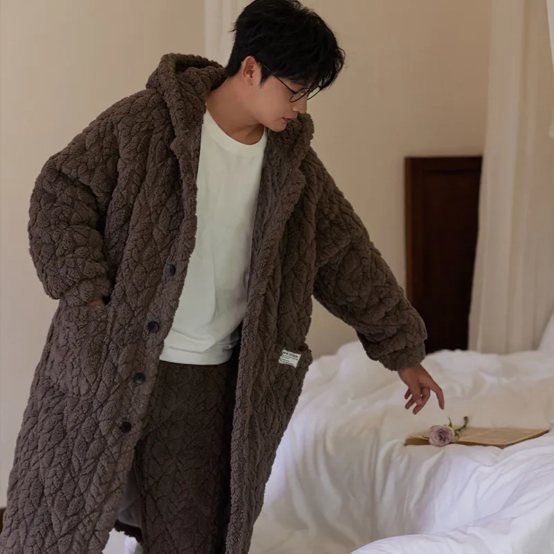 MEITENG Pajama Set Men's Coffee-2