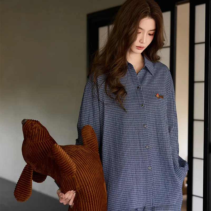MEITENG Pajama Set Women's Navy Blue-1