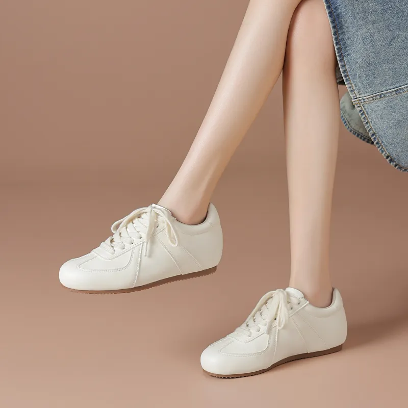 BOERDIQI German Army Trainers Low-Top Casual Shoes Women's White-1