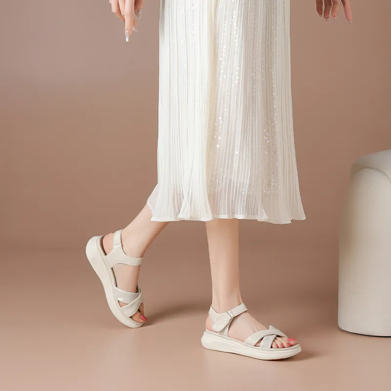 BOERDIQI Beach Sandals Women's Apricot/Ecru-11