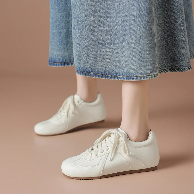 BOERDIQI German Army Trainers Low-Top Casual Shoes Women's White-2